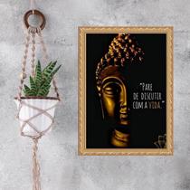 Quadro Moldura Dourada Frase Buda 33X24Cm Quadro Moldura Dourada Frase Buda 33X24Cm