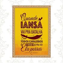 Quadro Moldura Dourada Frase Iansã 24x18cm Quadro Moldura Dourada Frase Iansã 24x18cm