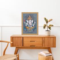 Quadro Moldura Dourada Ganesha Cinza 45x34cm Quadro Moldura Dourada Ganesha Cinza 45x34cm