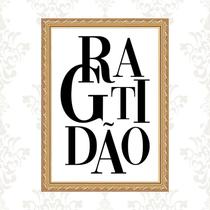 Quadro Moldura Dourada - Gratidão 24x18cm Quadro Moldura Dourada - Gratidão 24x18cm