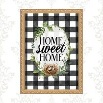 Quadro Moldura Dourada Home Sweet Home 24x18cm Quadro Moldura Dourada Home Sweet Home 24x18cm