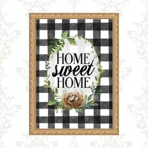 Quadro Moldura Dourada Home Sweet Home 33X24Cm