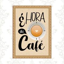 Quadro Moldura Dourada Hora Do Café 33x24cm Quadro Moldura Dourada Hora Do Café 33x24cm