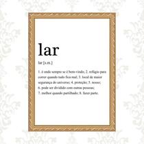 Quadro Moldura Dourada Lar Significado 33X24Cm