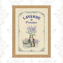 Quadro Moldura Dourada Lavanda Provençal 45x34cm
