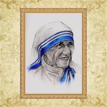 Quadro Moldura Dourada Madre Teresa De Calcutá 45x34cm