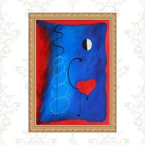Quadro Moldura Dourada Miró - Coração 24x18cm Quadro Moldura Dourada Miró - Coração 24x18cm