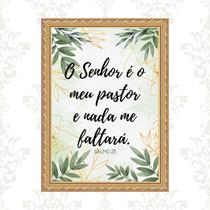 Quadro Moldura Dourada O Senhor é Meu Pastor 33x24cm Quadro Moldura Dourada O Senhor é Meu Pastor 33x24cm