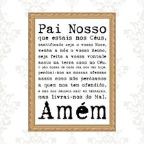 Quadro Moldura Dourada Oração Pai Nosso 24X18Cm Quadro Moldura Dourada Oração Pai Nosso 24X18Cm