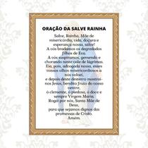 Quadro Moldura Dourada Oração Salve Rainha 24X18Cm