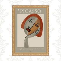 Quadro Moldura Dourada Picasso 1972 - Mulher 33X24Cm Quadro Moldura Dourada Picasso 1972 - Mulher 33X24Cm