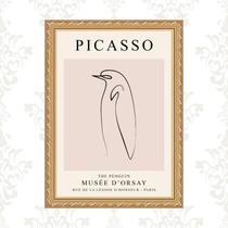 Quadro Moldura Dourada Picasso - Pinguim 33X24Cm Quadro Moldura Dourada Picasso - Pinguim 33X24Cm