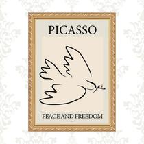 Quadro Moldura Dourada Picasso - Pomba 33x24cm Quadro Moldura Dourada Picasso - Pomba 33x24cm