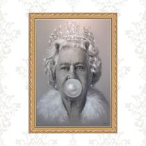 Quadro Moldura Dourada Rainha Elizabeth 45x34cm Quadro Moldura Dourada Rainha Elizabeth 45x34cm