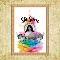 Quadro Moldura Dourada Santa Sara Ciganos 24X18Cm