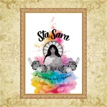 Quadro Moldura Dourada Santa Sara Ciganos 24x18cm