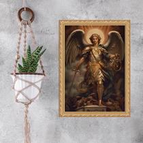 Quadro Moldura Dourada São Miguel Arcanjo 45x34cm