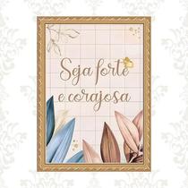 Quadro Moldura Dourada Seja Forte E Corajosa 24X18Cm Quadro Moldura Dourada Seja Forte E Corajosa 24X18Cm