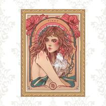 Quadro Moldura Dourada Signo Virgem 24x18cm Quadro Moldura Dourada Signo Virgem 24x18cm