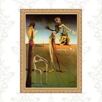 Quadro Moldura Dourada Surrealismo Dalí 24x18cm Quadro Moldura Dourada Surrealismo Dalí 24x18cm