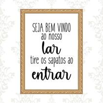 Quadro Moldura Dourada Tire Os Sapatos 33X24Cm