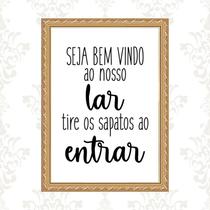 Quadro Moldura Dourada Tire Os Sapatos 45x34cm