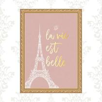 Quadro Moldura Dourada Torre Eiffel 24X18Cm Quadro Moldura Dourada Torre Eiffel 24X18Cm