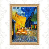 Quadro Moldura Dourada Van Gogh - Café Terrace 45x34cm Quadro Moldura Dourada Van Gogh - Café Terrace 45x34cm