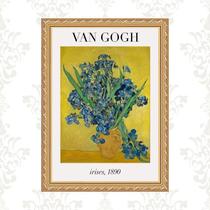 Quadro Moldura Dourada Van Gogh - Irises 33x24cm