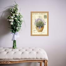 Quadro Moldura Dourada Vaso De Lavanda 33x24cm Quadro Moldura Dourada Vaso De Lavanda 33x24cm