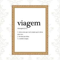 Quadro Moldura Dourada Viagem Significado 45X34Cm