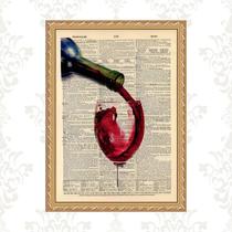 Quadro Moldura Dourada Vinho Tinto 24x18cm Quadro Moldura Dourada Vinho Tinto 24x18cm