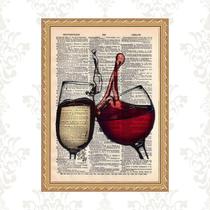 Quadro Moldura Dourada Vinho Tinto e Branco 33x24cm Quadro Moldura Dourada Vinho Tinto e Branco 33x24cm