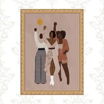 Quadro Moldura Dourada Viva a Diversidade 45x34cm