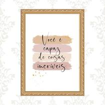 Quadro Moldura Dourada Você É Cap 45X34Cm