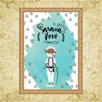 Quadro Moldura Dourada Vovô Preto Velho 45x34cm Quadro Moldura Dourada Vovô Preto Velho 45x34cm