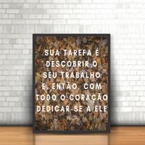 Quadro Moldura - Religião Frase Reflexiva Buda Folhas Tarefa