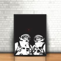 Quadro Moldura Tumblr Gatos Astronautas e Pontinho Vermelho