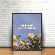 Quadro Moldura - Tumblr Rosas Flores Amarelas Planta Sonhos