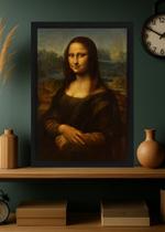 Quadro Mona Lisa com Vidro e Moldura Preta Tamanho:21cm x 30cm (A4)