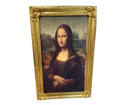 Quadro Monalisa com Moldura Dourada Arte Clássica e Sofisticada