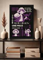 Quadro Monkey D Luffy One Piece Com Vidro e Moldura Tamanho:21cm x 30cm (A4)
