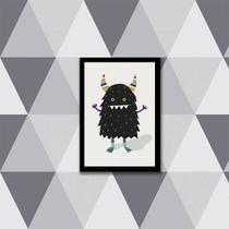 Quadro Monstrinho Preto 24x18cm - com vidro Quadro Monstrinho Preto 24x18cm - com vidro