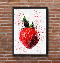 Quadro Morango Color com Moldura Tamanho A3 Quadro Morango Color com Moldura Tamanho A3