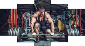 Quadro Mosaico 5 Partes Para Sala Musculação Academi