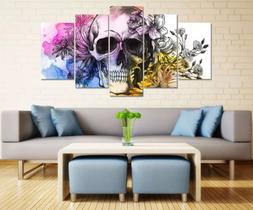 Quadro Mosaico 5 Peças Caveira Mexicana Hd Ultra Quadro Mosaico 5 Peças Caveira Mexicana Hd Ultra