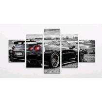 Quadro Mosaico 5 Peças Horizontal Mdf Fita Dupla Face Nissan
