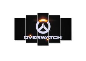 Quadro Mosaico 5 peças mdf 6mm Overwatch logo