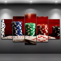 Quadro Mosaico 5 Peças Mdf 6Mm Poker 02 - New Decor