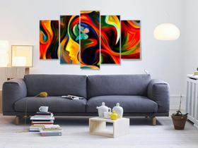 Quadro Mosaico 5 Peças Mdf 6mm Psicologia Das Cores